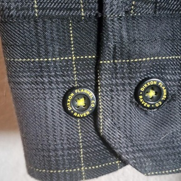 Dixxon Flannel Shirt Mens XL Black Gray Plaid The Raven Snap Front Long Sleeve - Picture 4 of 11